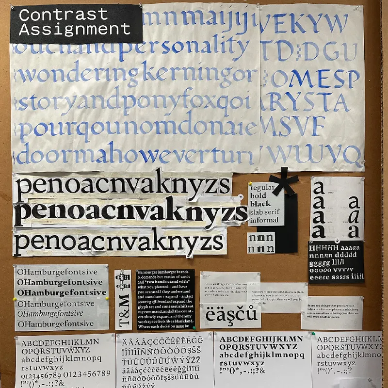 Presentation board with first semester work. Image: TypeMedia archive, 2026